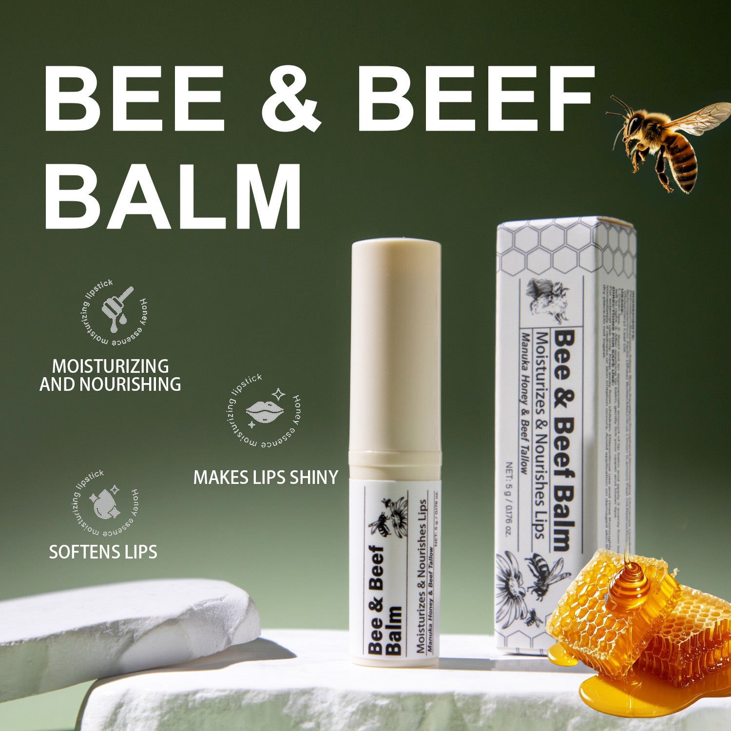 Beef Fat Lip Balm Organic Grass-fed Butter