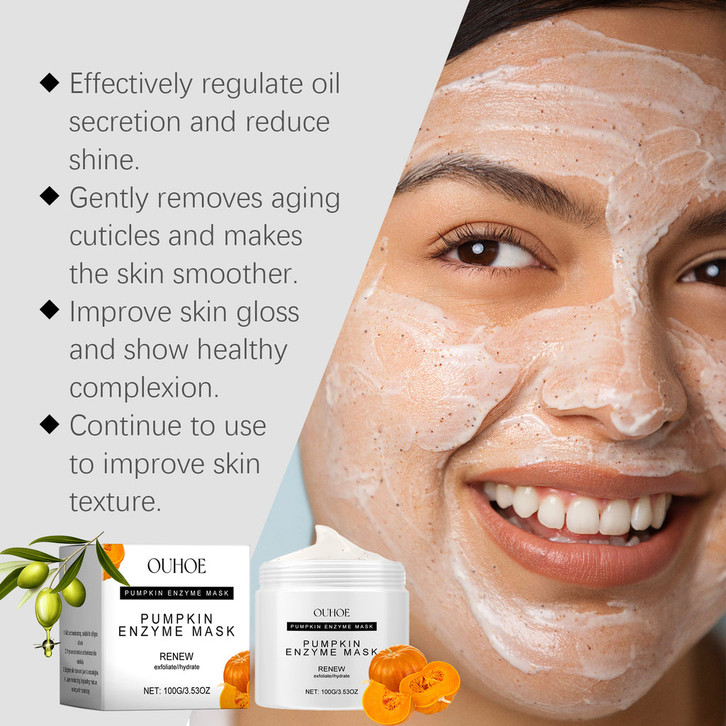 Ouhoe Pumpkin Enzyme Mask Facial Skin Deep Cleansing Pores Gentle Nourishing Skin Care Mud Mask